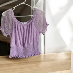 Beautées Lilac  Lace Crop Top - Size XL - NWT
